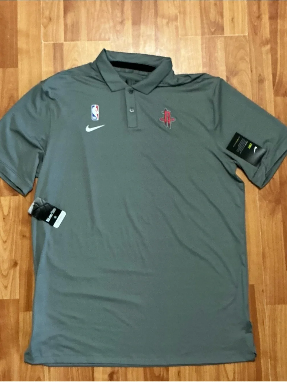 Nike Gray Houston Rockets Dri-FIT Polo